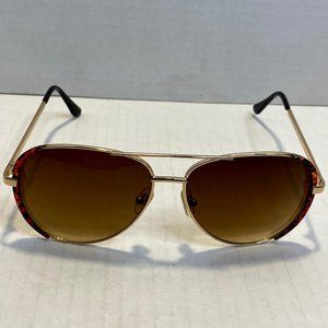 Tortoise Shell & Gold Aviator Sunglasses